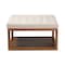 Baxton Studio Alvere Beige Upholstered Walnut Finished Cocktail Ottoman 159-9619 - alternate 2